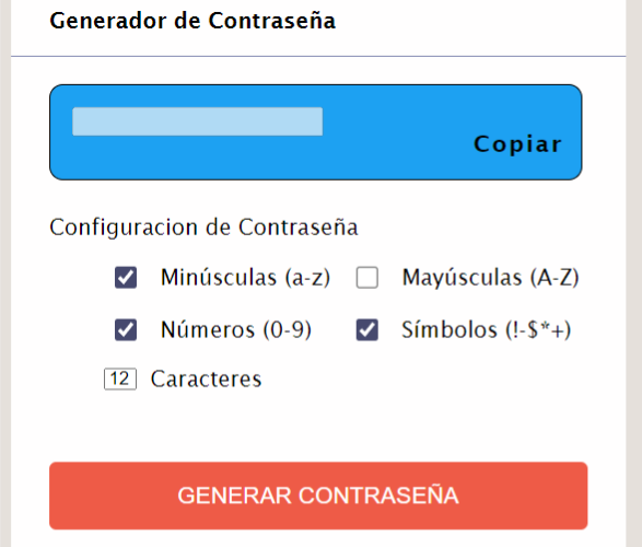 Generador de contraseñas en JavaScript